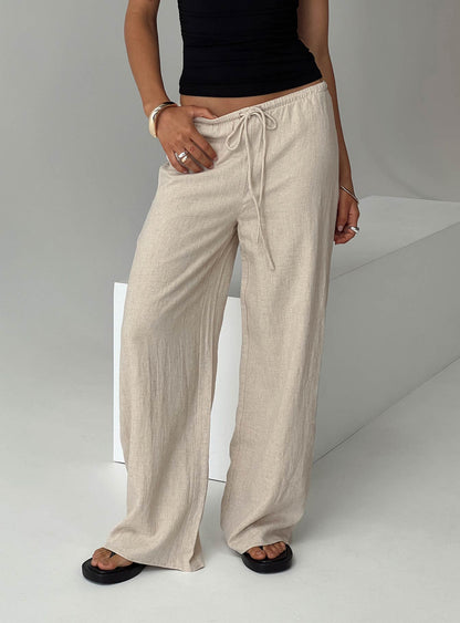 Zodiac Linen Blend Pants Beige