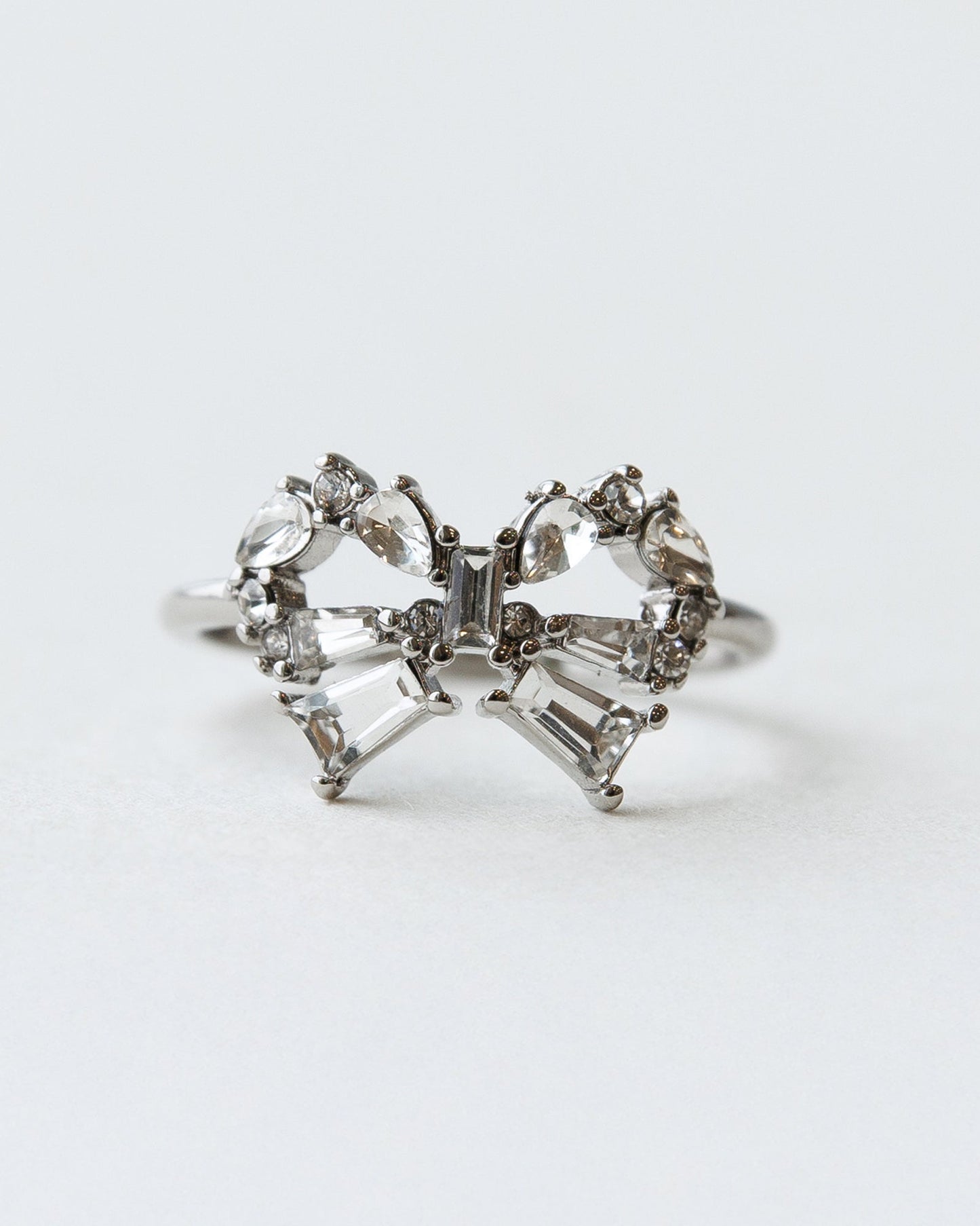 Silver Elevated Bow Ring
