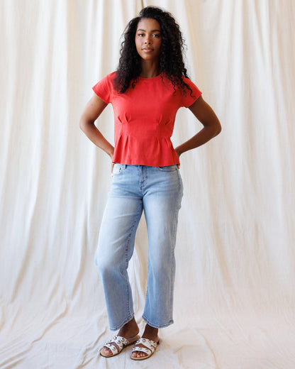 Mid-Rise Straight Ankle Loose Fit