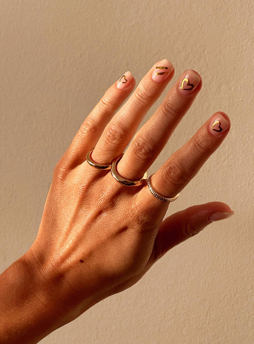 Floating Along Nail Stickers Gold