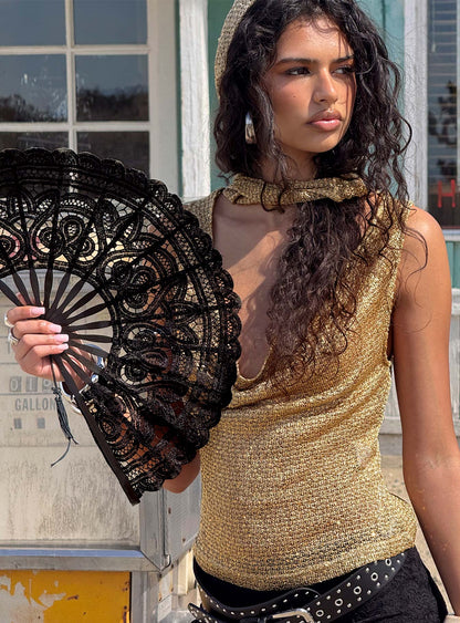 Bossa Nova Lace Fan Black