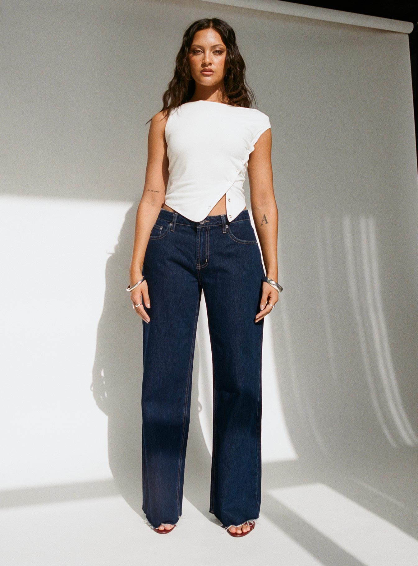 Darla Low Rise Straight Leg Jean Dark Blue Wash Petite