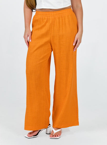 Louis Linen Blend Pants Orange