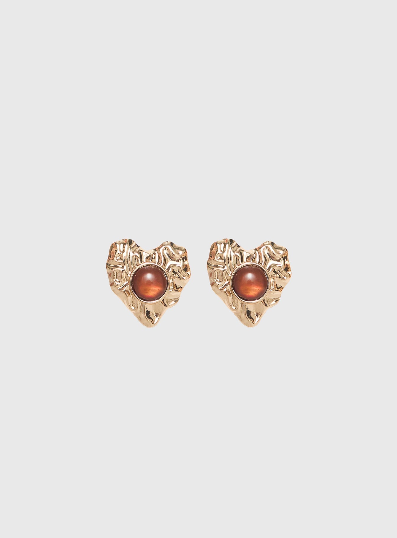 Living Easy Heart Earrings Gold