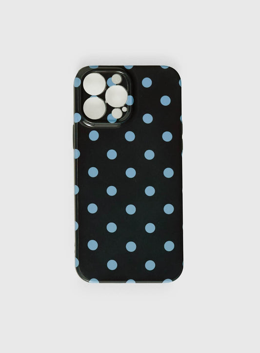 Ferrera iPhone Case Black / Blue Polka
