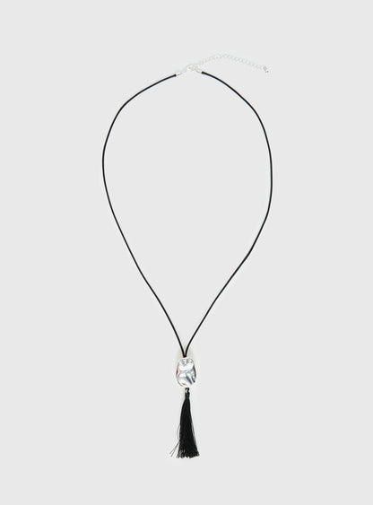 Melara Longline Tassel Necklace Black