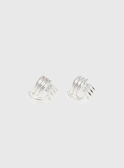Olivea Knot Earrings Silver