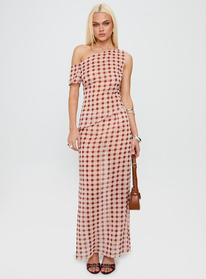 Surina Skirt Peach Check
