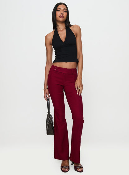 Kinkirk Flared Pants Burgundy Tall