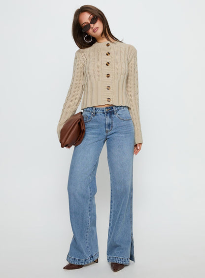 Dog Days Mid Rise Straight Leg Jeans Light Blue Wash
