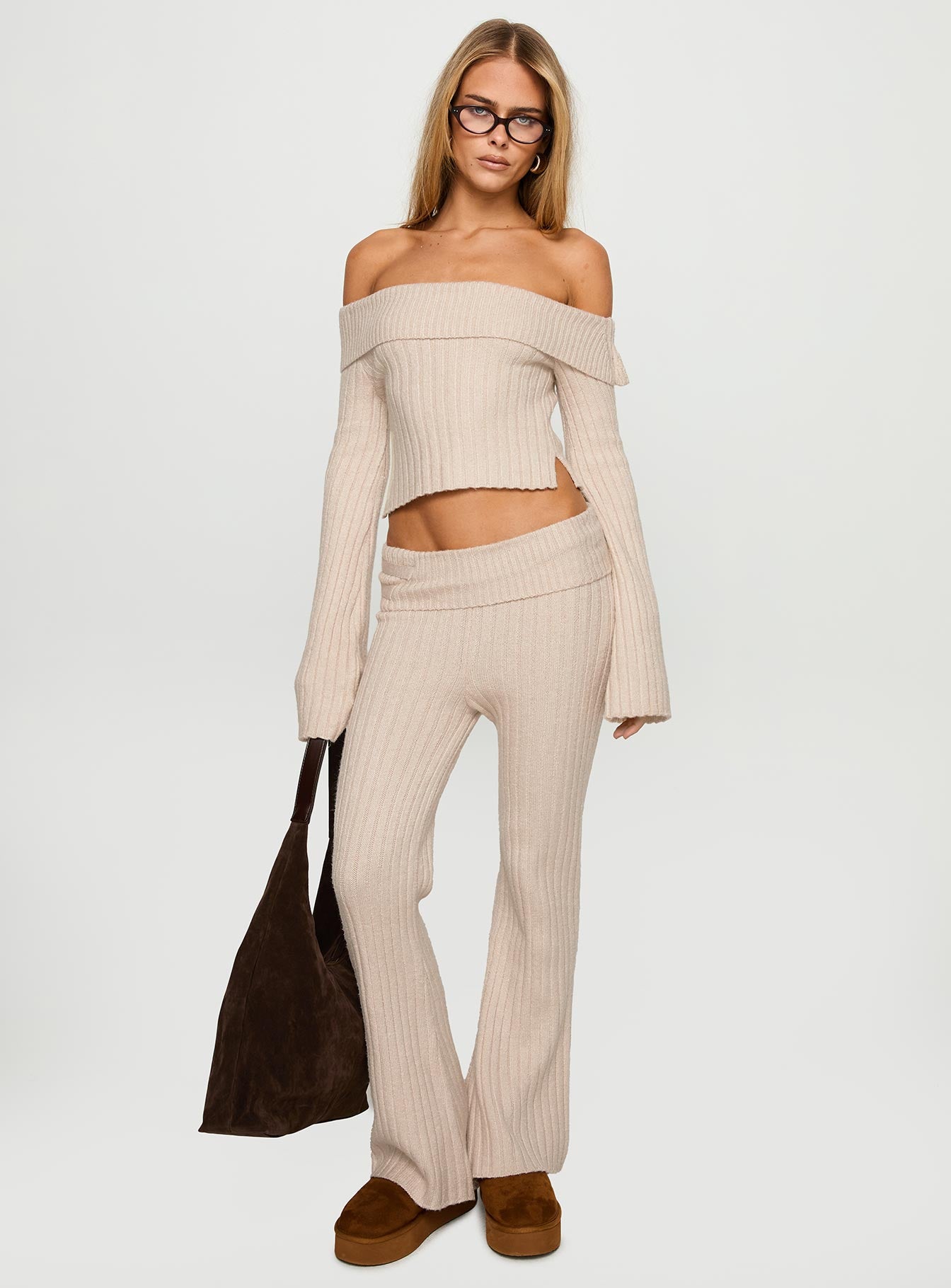 With Purpose Knit Pants Beige