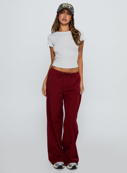 Jubel Wide Leg Pants Red
