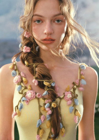Flower Vine Novel Knit Dress