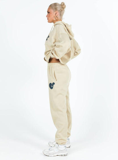 Princess Polly Track Pants Bubble Text Stone / Slate