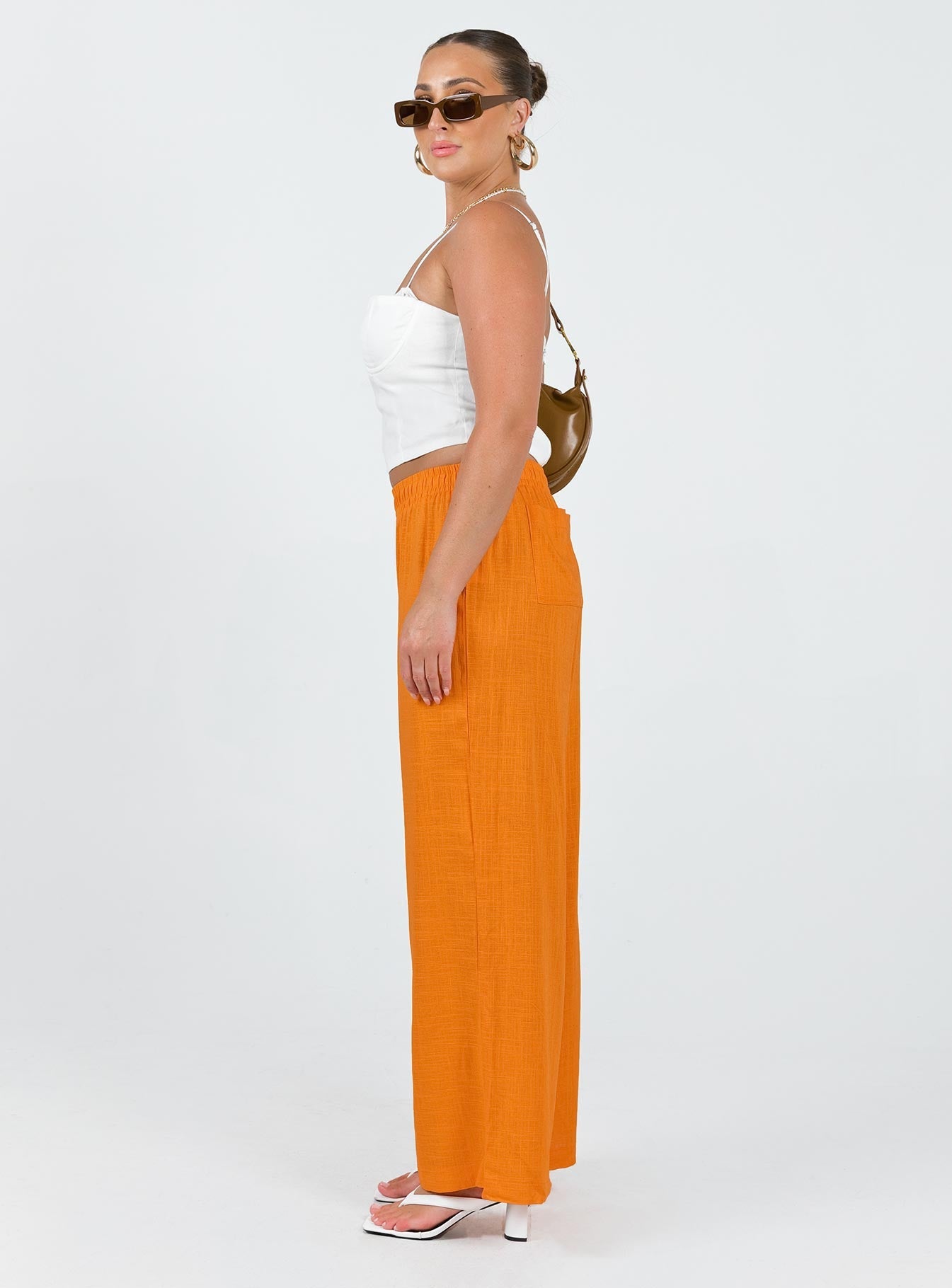 Louis Linen Blend Pants Orange