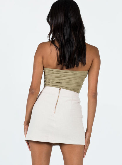 The Lola Mini Skirt Oatmeal