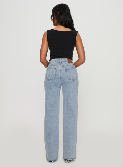 Karlina High Rise Straight Leg Jean Light Wash