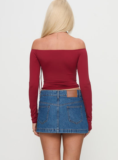 Nicolina Low Rise Denim Mini Skirt Light Wash Petite