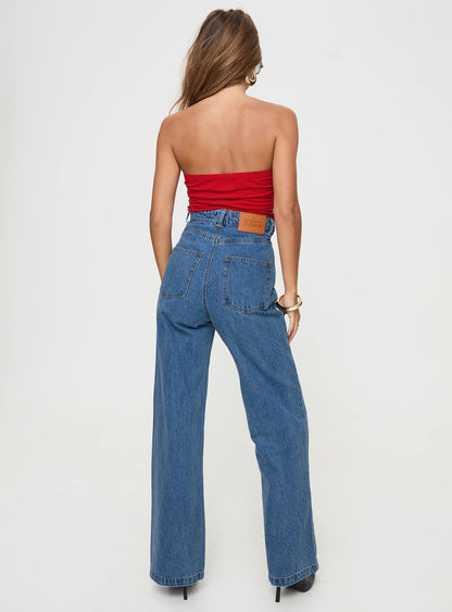 Zephee High Rise Wide Leg Jeans Light Wash Petite