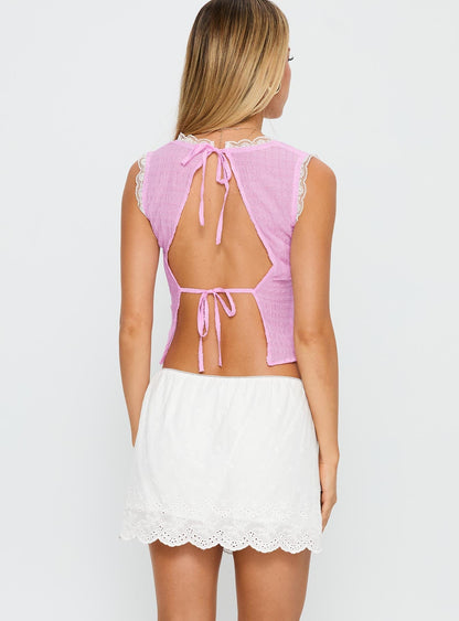 Wish Upon Broderie Mini Skirt White