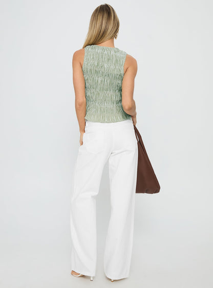 Serenitia Mid Rise Relaxed Jeans White Wash