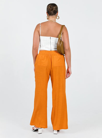 Louis Linen Blend Pants Orange