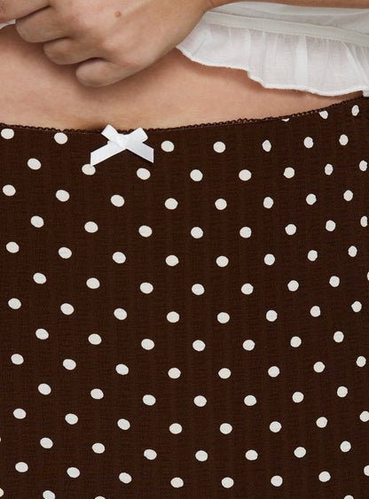 Tejano Mini Skirt Brown Polka Dot Curve