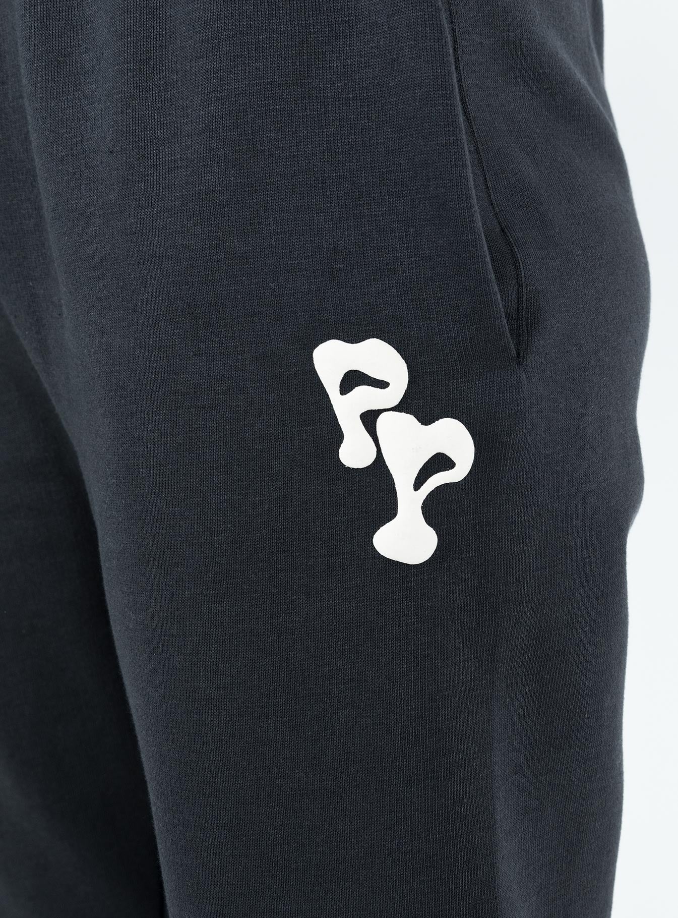 Princess Polly Track Pants Squiggle Text Black Sand / Eggshell