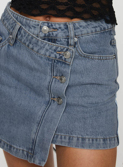Denis Mini Denim Skirt Light Blue