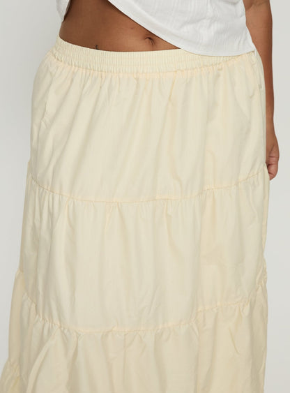 Garden Party Maxi Skirt Lemon Curve