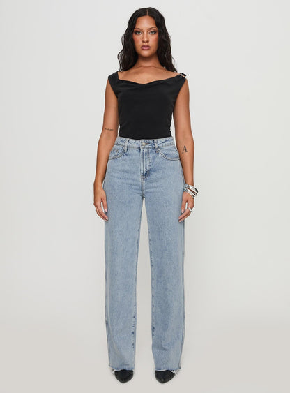 Karlina High Rise Straight Leg Jean Light Wash
