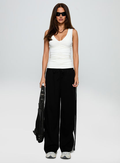 Expedition Wide Leg Track Pants Black