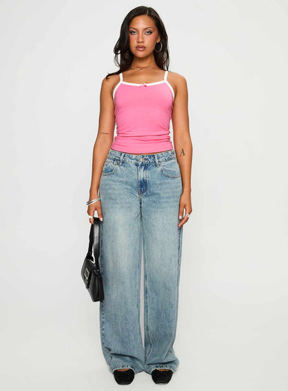 Edge Of Town Mid Rise Straight Leg Jeans Vintage Blue
