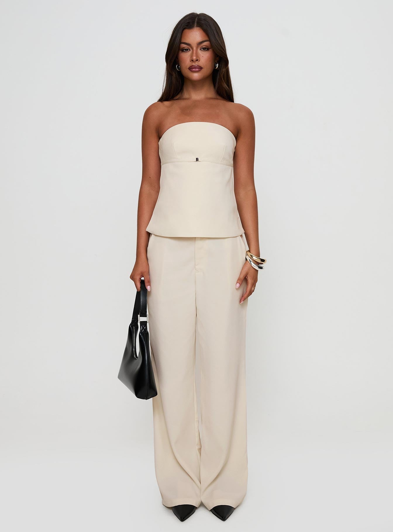 Irresistible Wide Leg Pant Cream Petite