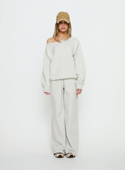 Dodie Wide Leg Pants Grey Marle