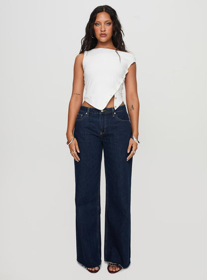 Darla Low Rise Straight Leg Jean Dark Blue Wash Petite