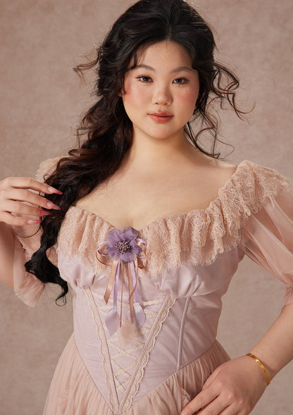 Curve&Plus Violet Mandarin Duck Princess Dress
